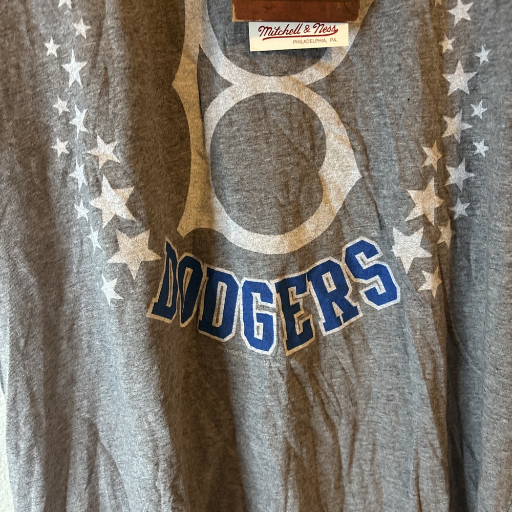 Men's Mitchell & Ness MLB Brooklyn Dodgers T-Shirt‎  Grey sizeXL - Picture 5 of 14